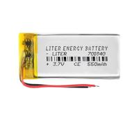 Batterie 701840 LiPo 3.7V 550mAh 2.035Wh 1S 5C Liter Energy Battery pour l'électronique Rechargeable Téléphone Portable Smartwatch GPS - Ne Convient Pas à la Radiocommande 42x18x7mm (550mAh|701840)