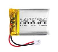 Batterie 702025 LiPo 3.7V 300mAh 1.11Wh Rechargeable avec Connecteur PH2.0 (JST-PHR-02) Type B Lithium: Assurez-Vous Que la polarité de l'appareil Correspond 27x20x7mm (PH2|300mAh|702025)
