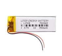 Batterie 702060 LiPo 3.7V 850mAh 3.145Wh 1S 5C Liter Energy Battery pour l'électronique Rechargeable Téléphone Portable Smartwatch GPS - Ne Convient Pas à la Radiocommande 62x20x7mm (850mAh|702060)