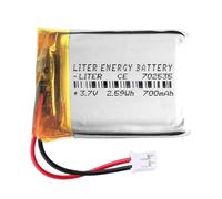 Batterie 702535 LiPo 3.7V 700mAh 2.59Wh Rechargeable avec Connecteur PH2.0 (JST-PHR-02) Type B Lithium: Assurez-Vous Que la polarité de l'appareil Correspond 37x25x7mm (PH2|700mAh|702535)