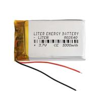 Batterie 802540 LiPo 3.7V 1000mAh 3.7Wh 1S 5C Liter Energy Battery pour l'électronique Rechargeable Téléphone Portable Smartwatch GPS - Ne Convient Pas à la Radiocommande 42x25x8mm (1000mAh|802540)