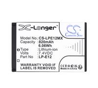 Batterie 820mAh type LP-E12 LC-E12 pour Canon EOS-M50, PowerShot SX70 HS