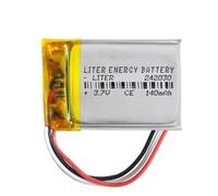 Batterie à 3 Fils 242030 LiPo 3.7V 140mAh 0.518Wh 1S 5C Liter Energy Battery Rechargeable avec PCM thermistance NTC Montre électronique Ne Convient Pas à la Radiocommande 32x20x3mm (3P|140mAh|242030)