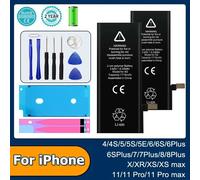 Batterie à cycle zéro 2026 pour iPhone 7, 7 Plus, 8, SE, SE 2020, 4, 4S, 5, 5S, 5C, 6, 6S Plus, X, XR, XS, 11 Pro Max, avec autocollant et outils offerts For SE 2020