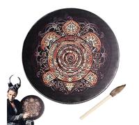Batterie à main, tambour chaman sibérien | Tambour chaman multifonction en bois, instrument de musique sibérien réutilisable, tambour mystérieux pour méditation, yoga
