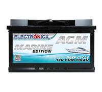 Batterie AGM 100Ah 12V Décharge Profonde Sans Entretien Étanche - Accumulateur Idéal pour Panneaux Solaires, Camping-Car, Voiture, Bateau, Fourgon Aménagé, Systèmes Photovoltaïques, Énergie Solaire,
