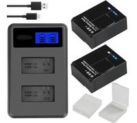 Batterie AHDBT-301 Compatible avec la caméra GoPro Hero 3 3+ avec Double Chargeur LCD(2battery withcharger)