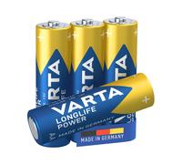Batterie Alcaline Varta 4906/4B AA/LR6 1.5V - Pack de 4, Dimensions 14.5x50.5mm, Poids 23.8g, Type Cylindrique, Usage Unique, Fabriquée en Allemagne