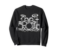 Batterie Art Linéaire Instrument de Musique Dessin Sweatshirt
