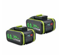 batterie au lithium 20V, capacité 6000mAh, caractéristiques de sécurité intégrées ,2 pièces 6,0 Ah
