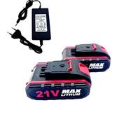 Batterie au lithium 21 V 3000 mAh, | Remplacement de batterie d'outil électrique de tournevis sans fil, perceuse et autres chargeurs 21V2A(21V battery2 charger)