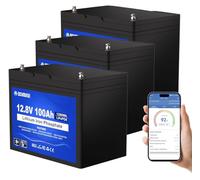 Batterie au lithium 36 V 100 Ah, 3,84 KWH LiFeO4 de taille mini avec BMS intégré, batterie de chariot de golf 15000+ au lithium à cycle profond 36 V, parfaite pour voiturette de golf, camping-car,