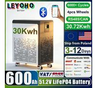 Batterie au Lithium 48V 600Ah LiFePO4 30Kwh avec roues 51.2V 100Ah 300Ah, plus de 6000 Cycles, Bluetooth CAN RS485 BMS, STOCK ue 48V 100Ah 5.12Kw