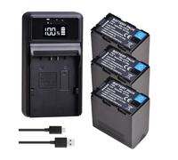 Batterie Au Lithium 7800 MAh OU Chargeur USB, Compatible avec JVC, Notamment Les Modèles SSL-JVC70, GY-HMQ10, GY-HM200, GY-LS300, GY-HM600 Et GY-HM650.(3 Battery Set)