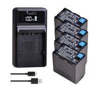 Batterie Au Lithium 7800 MAh OU Chargeur USB, Compatible avec JVC, Notamment Les Modèles SSL-JVC70, GY-HMQ10, GY-HM200, GY-LS300, GY-HM600 Et GY-HM650.(4 Battery Set)