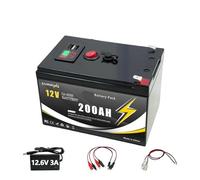 Batterie Au Lithium À Cycle Profond 12V, 150ah-200ah, For Applications Hors Réseau, Solaire, Détecteur De Poisson, Éclairage, Roues Électriques, BMS Intégré(12v 200Ah-charger)