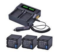 Batterie Au Lithium : Batterie D'appareil Photo VBN260 + Chargeur Rapide Double LED, Compatible avec Panasonic, for VW-VBN26, HC-X800, HC-X900, VW-VBN390, HDC-SD800, HDC-SD900(3Battery 1Charger EU)