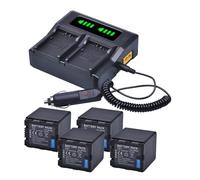 Batterie Au Lithium : Batterie D'appareil Photo VBN260 + Chargeur Rapide Double LED, Compatible avec Panasonic, for VW-VBN26, HC-X800, HC-X900, VW-VBN390, HDC-SD800, HDC-SD900(4Battery 1Charger EU)
