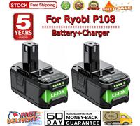 Batterie au lithium de remplacement 6000mAh/9000mAh 18V pour outils électriques Ryobi Plus P108 P109 P102 P103 P104 P105 P107 P117 2x6.0 set