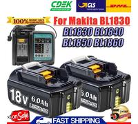 Batterie au lithium de remplacement pour Makita 18V 6Ah BL1830, compatible avec BL1860B BL1840 BL1850B BL1850 BL1860 DDF487 LXT400 194205-3 Set 1