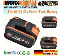 Batterie au lithium-ion Fit WORX Powershare 20V 8Ah WA3644, haute performance et longue durée de vie, compatible avec tous les outils WORX Worx 8AhX1-1charger