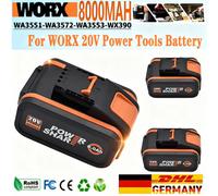 Batterie au lithium-ion Fit WORX Powershare 20V 8Ah WA3644, haute performance et longue durée de vie, compatible avec tous les outils WORX Worx 8AhX1-1charger