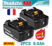 Batterie au lithium-ion Makita BL1860B 18V 6Ah LXT pour outils électriques, haute capacité, remplacement pour perceuse à main Makita 18V 2PCS 6.0