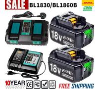 Batterie au lithium-ion rechargeable pour Makita 18V 6,0Ah BL1830, compatible avec BL1850 BL1880 BL1860B LXT400, batterie pour outil électrique Set 1