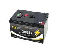 Batterie au lithium LiFePO4 12 V 150-200 Ah avec BMS intégré et plus de 4000 cycles de charge profonde pour panneau solaire et sonde de pêche (200 Ah)