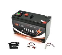 Batterie au Lithium LiFePO4 12 V 60-150 Ah, Plus de 4 000 Cycles de Charge/décharge, for Jouets, Scooters, radios, sondeurs de pêche et Panneaux solaires.(12V 150Ah)