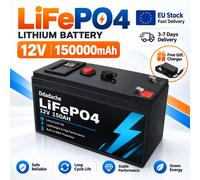 Batterie au lithium LiFePO4 12V 150Ah avec BMS intégré, plus de 4000 cycles profonds, entrepôt en Pologne, pour panneau solaire, onduleur, kayak, sondeur de poissons, radio HE 12V 150AH - 1PCS