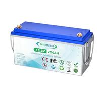 Batterie au lithium LiFePO4 12V 200Ah, batterie à décharge profonde avec BMS 200A, jusqu'à 15000 cycles, durée de vie de 10 ans, pour système solaire, camping-car, camping, bateau, moteur à la traîne