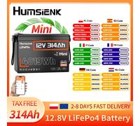 Batterie au lithium LiFePO4 Humsienk 12V 314Ah avec application Bluetooth intégrée, BMS 200A, plus de 15 000 cycles, format mini compact et léger, protection contre les basses températures - pour