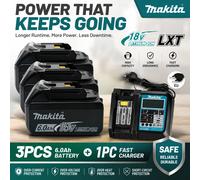 Batterie au lithium Makita d'origine, batterie de rechange pour Makita, BL1830B, BL1850B, BL1850, BL1840, BL1860, BL1815, 6Ah, 18V, 100% d'origine Makita 6AhX1--10C