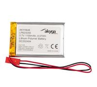 Akyga Batterie au lithium polymère LP623255 3,7 V 1100 mAh AKY0646 PCM JST 2 broches 2,54 15 cm