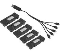 Batterie Au Lithium Pour Drone Rc 3,7 V 1200 Mah,Batterie D'avion Rc Légère Et Portable Avec Câble 5 En 1 Pour E58 L800 Jy019 S168 Et Autres Avions Rc