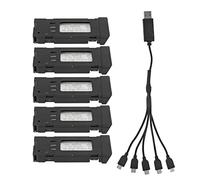 Batterie au Lithium pour Drone RC 3,7 V 1200 MAh pour E58 L800 JY019 S168 et Autres Avions Télécommandés avec Câble de Chargeur Portable 5 en 1 Pièce de Rechange pour
