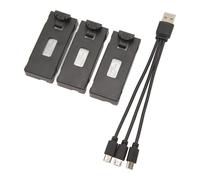 Batterie au Lithium pour Drone RC pour E88 E88Pro LSE525 E525Pro Autres Avions Télécommandés avec Câble de Portable 3 en 1, Accessoires Quadricoptère avec Protection (1800mah)