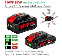 Batterie au Lithium Rechargeable 21V 128VF 98VF pour tronçonneuse Worx scie alternative outils électriques remplacement 36VF 48VF 88VF batterie 2x128VF-Charger