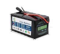 Batterie Au Lithium Rechargeable 24V 100Ah, Compatible For Vélo Électrique, Vélo Électrique Avec Indicateur De Capacité Et BMS + Chargeur(50Ah Battery-Charger)