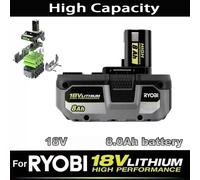 Batterie au lithium RYOBI 18V 8,0ah, faible autodécharge, adaptée à tous les outils 18V P104 P107 P108 RB18L50 RB18L20 8000mah-4pcs