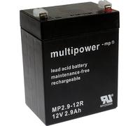 Batterie au plomb 12 V 2.9 Ah multipower MP2,9-12R plomb (AGM) (l x H x P) 79 x 107 x 56 mm cosses plates 4,8 mm sans entretien