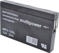 Batterie au plomb 12 V 2 Ah multipower MP2-12SL plomb (AGM) (l x H x P) 148 x 90 x 20 mm cosses plates 4,8 mm sans entretien