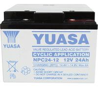 Batterie au plomb 12 V 24 Ah Yuasa NPC24-12 plomb (AGM) (l x H x P) 175 x 125 x 166 mm raccord à vis M5 sans entretien, résistant aux cycles de charge