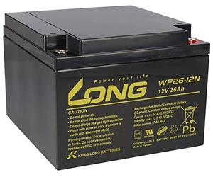 Batterie au plomb 12 V 26 Ah WP26-12N-M AGM avec filetage intérieur VDs AGM M5 pour systèmes d'alimentation de secours UPS UPV UVM.