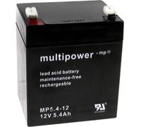 Batterie au plomb 12 V 5.4 Ah multipower PB-12-5,4-4,8 plomb (AGM) (l x H x P) 90 x 107 x 70 mm cosses plates 4,8 mm sans entretien, auto-décharge réduite
