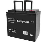 Batterie au plomb 12 V 62 Ah multipower MPC62-12I plomb (AGM) (l x H x P) 226 x 214 x 135 mm raccord à vis M6 résistant aux cycles de charge, sans entretien,