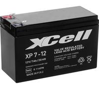 Batterie au plomb 12 V 7 Ah XCell XP712 plomb (AGM) (l x H x P) 151 x 94 x 65 mm cosses plates 4,8 mm sans entretien, certification VdS