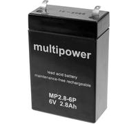 Batterie au plomb 6 V 2.8 Ah multipower MP2,8-6P plomb (AGM) (l x H x P) 66 x 104 x 33 mm cosses plates 4,8 mm sans entretien, auto-décharge réduite