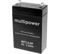 Batterie au plomb 6 V 2.8 Ah multipower MP2,8-6P plomb (AGM) (l x H x P) 66 x 104 x 33 mm cosses plates 4,8 mm sans entretien